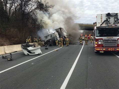Tractor-trailer catches fire, shutting down Beltway in McLean | Tysons ...