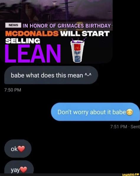 IN HONOR OF GRIMACES BIRTHDAY MCDONALDS WILL START SELLING LEAN babe ...