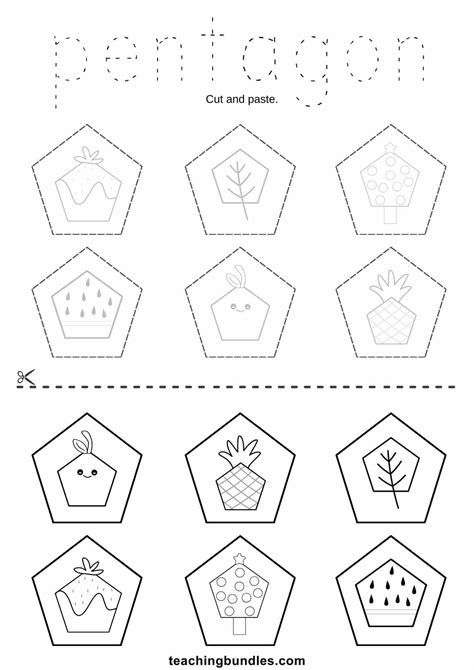 Pentagon Shape Worksheets - Teachingbundles