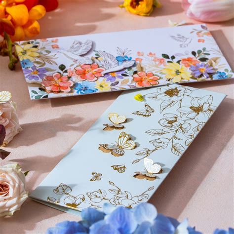 The Butterflies Laser-Cut Money Envelope - Set of 10 / Set of 50 – Pink ...