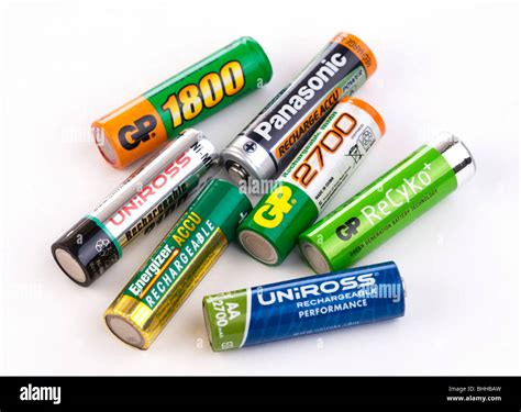 various nickel metal hydride NiMh rechargeable 1.5 volt batteries ...