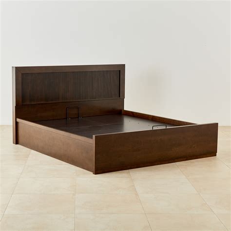 Buy Takeshi Leo King Bed with Hydraulic Storage - Brown from Home ...