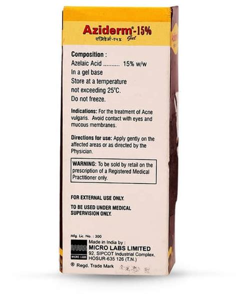 Aziderm 15 %W/W Gel (15): Uses, Side Effects, Price & Dosage | PharmEasy