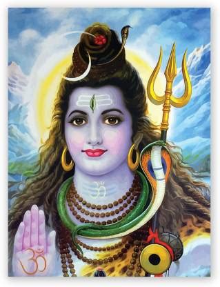 Hindu God Lord Shiva Digital Photo Poster With Uv Textured Room ...