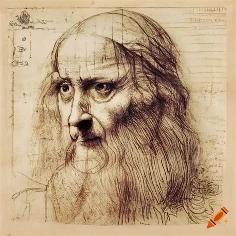 Leonardo Da Vinci Self Portrait Drawing