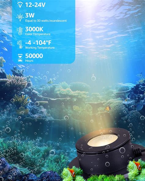 SUNVIE 3W Pond Lights LED Underwater 3000K Warm India | Ubuy