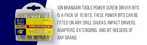 Jon Bhandari Tools 100mm Magnetic Power Double Ended Screwdriver Bits ...