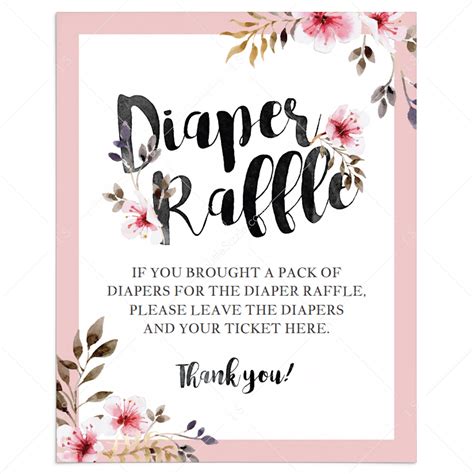 Diaper Raffle Wording