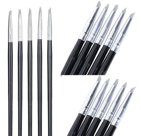 Silicone Brush (Set of 5) (Ceramic Sculpture | Cake Fondant | Painting ...