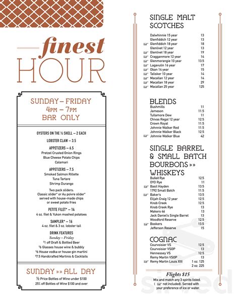 Menu - Columbus OH's J. Gilbert's Wood Fired Steaks & Seafood Columbus ...