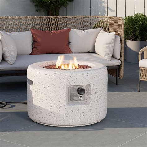 Aidan Circular 50K BTU Outdoor Gas Fire Pit Table with Tank Holder by ...