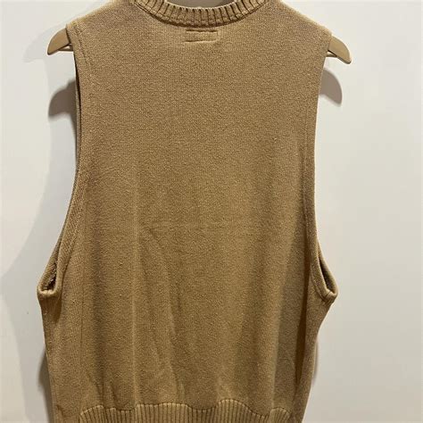 Vintage light brown sweater vest worn once in... - Depop