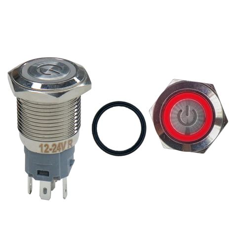 Electronic Spices 16 mm 12-24V Ring Light Horn Types Push Button Metal ...