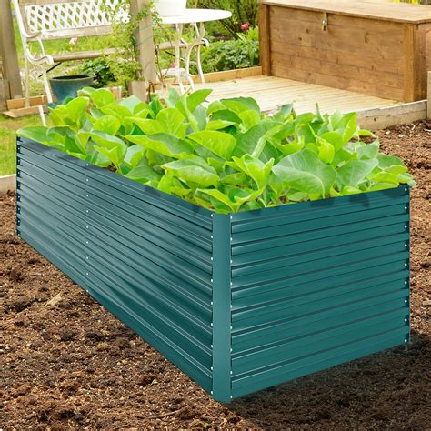 Dextrus Outdoor Raised Garden Bed Kit, Large Metal Patio Planter Box ...