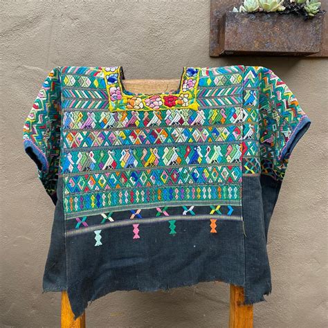 Handwoven Vintage Traditional Cotzal Guatemala Huipil, Authentic Floral ...