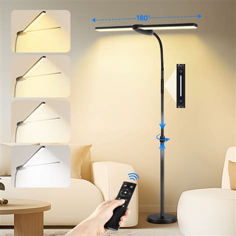 OUTON 2-in-1 LED Floor Lamp with Remote Touch Control Adjustable ...
