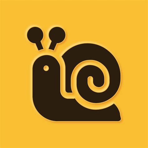 Stunning embossed yellow snail icon | Premium Vector