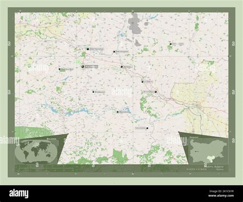Haskovo, province of Bulgaria. Open Street Map. Locations and names of major cities of the ...