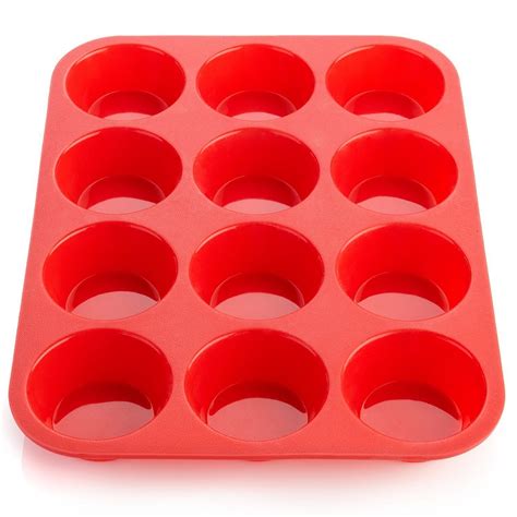 12 Cup Silicon Muffin Tray -12 Cavity Cup Cake Tray, Baking Pan Mold ...