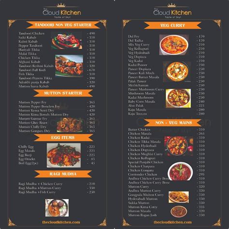 Menu at The Cloud Kitchen Restaurant, Bengaluru