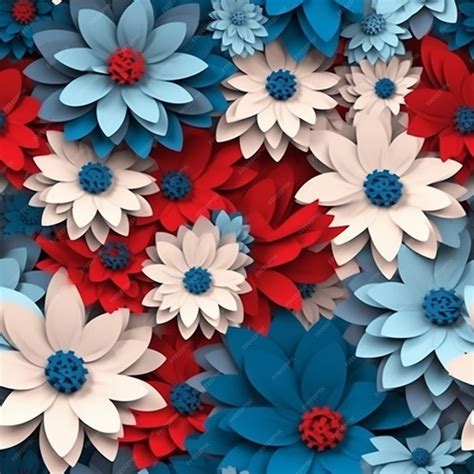 Premium Photo | Red white and blue flowers wallpaper for iphone. red ...