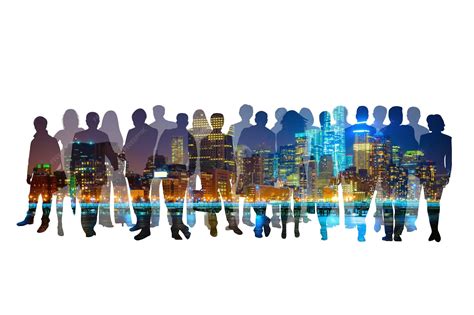 Premium Photo | Silhouette of people and modern society concept. Human resources. Digital ...