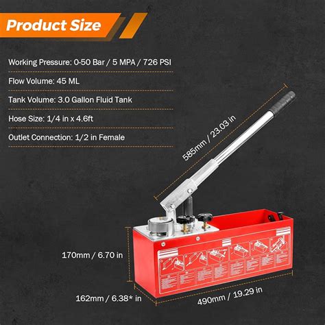 BEAMNOVA Hydrostatic Test Pump 3.17 Gallon Hydraulic India | Ubuy