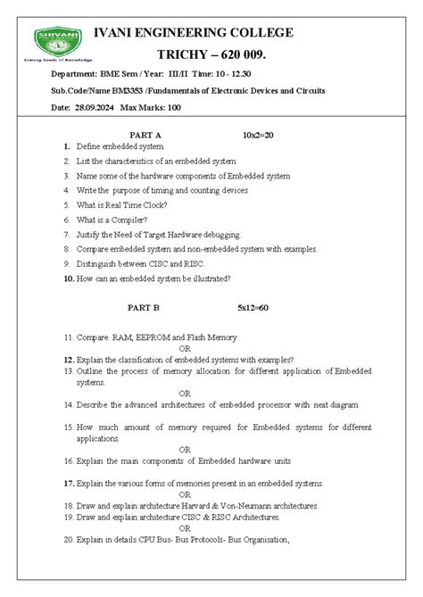 Embedded iomt - dfdfdfdf - SHIVANI ENGINEERING COLLEGE TRICHY – 620 009 ...