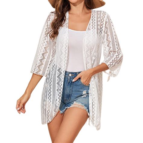 APEXFWDT Summer Clearance Women's Floral Kimono Cardigan Casual Knit ...