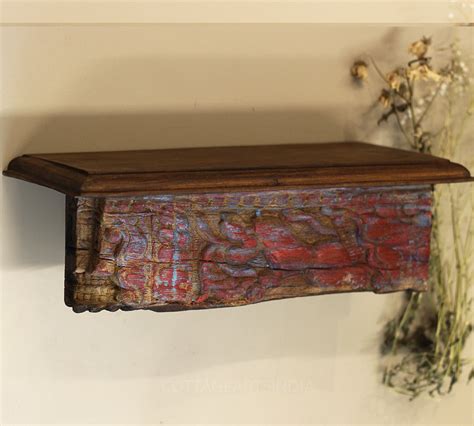 Wooden Wall Shelf Reclaimed Wood – CottageArts India