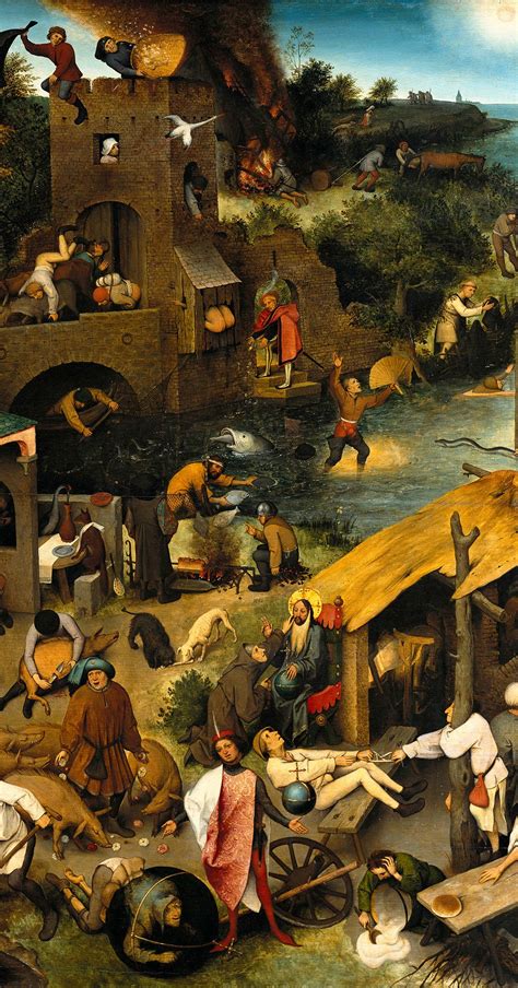 The Dutch Proverbs by Pieter Bruegel the Elder - Framed Canvas ...