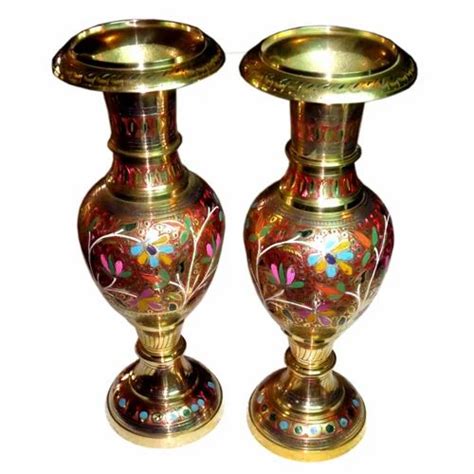 Brass Products - Brass Flower Vase with Fine Artwork MARORI Work ...