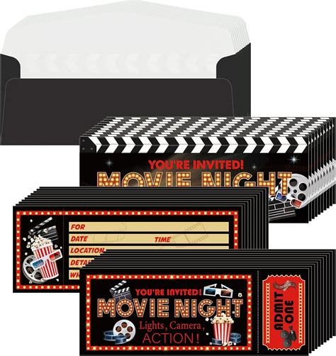 Woanger 50 Pieces Movie Party Invitations with India | Ubuy