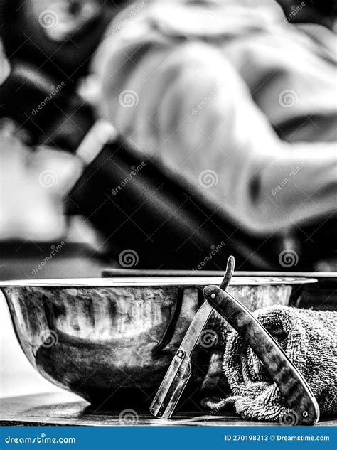 Barber Shop, Razor. Vintage Straight Razor. Hair Salon. Closeup ...