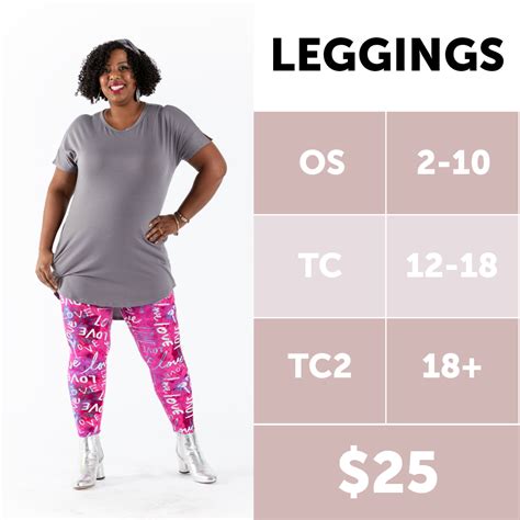 Leggings Size Chart Lularoe - Minimalist Chart Design