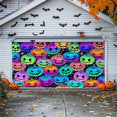 6x13 Ft Halloween Garage Door Banner Large Hanging Backdrop Horror Moon ...
