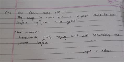 What is the greenhouse effect? Give a description. - Brainly.in