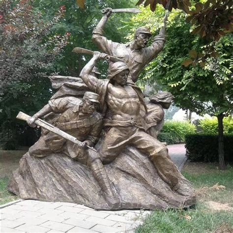 玻璃钢红色革命文化八路军人物雕塑红军党建战争题材雕塑广场摆件-阿里巴巴