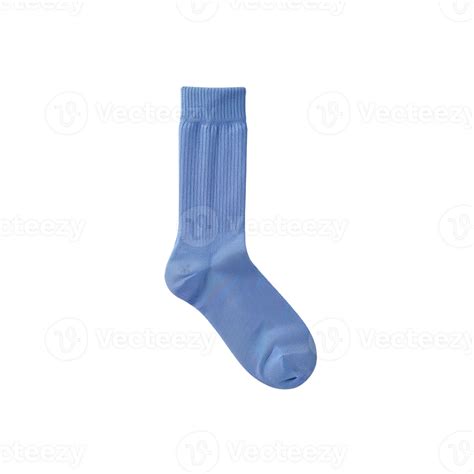 A single light blue sock, isolated against transparent emptiness ...