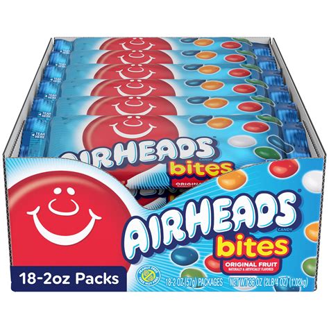 Airheads Bites Candy Pack, Fruit, 2 Oz. Bags (Pack of 18) - Walmart.com