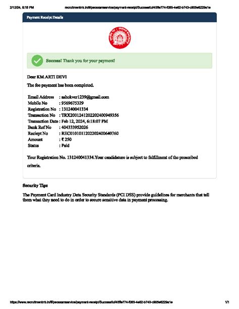 Rrb - dfgtshh - 6:18 PM Payment Receipt Details R INDIAN SECURITY ...