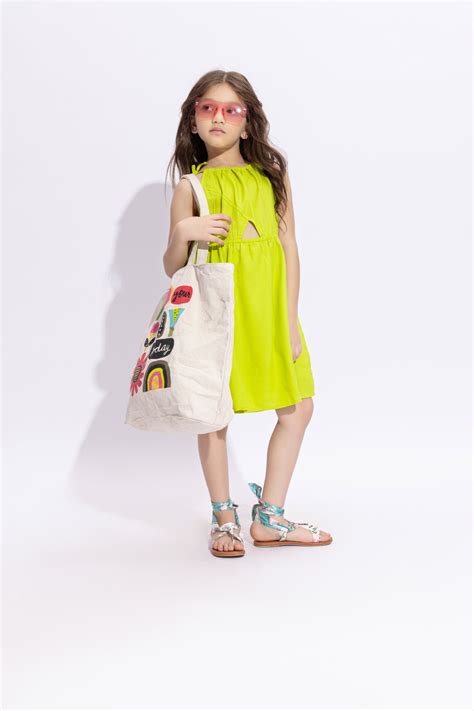 100% viscose sleeveless halter neck cut out detail dress-Lime yellow ...