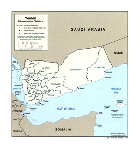 Large detailed administratrive divisions map of Yemen - 2002 | Yemen | Asia | Mapsland | Maps of ...