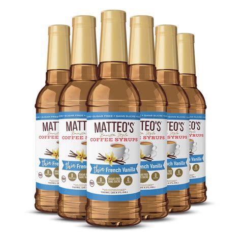 Matteo's Sugar Free Coffee Syrup, French Vanilla, (1 case/6 bottles ...