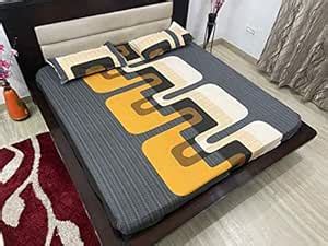 Buy Laying Style™ 100% Cotton Elastic Fitted King Size Bedsheet with 2 ...