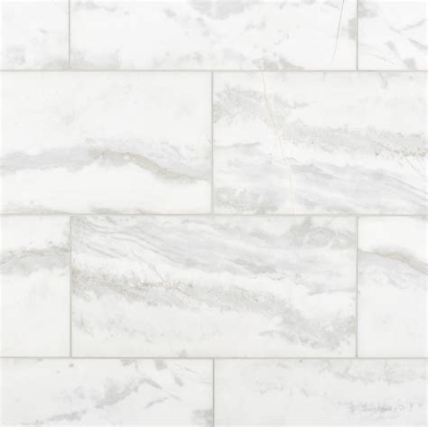 Island Dolomite Polished White Marble Tile | Floor and Decor