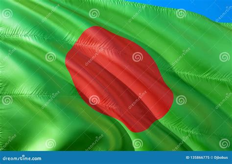 Bangladeshi Flag. 3D Waving Flag Design. the National Symbol of Bangladesh, 3D Rendering ...