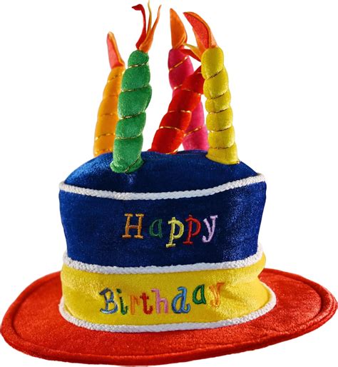 Amazon.com: Home-X Novelty Plush Birthday Cake Hat with Candles - Happy ...