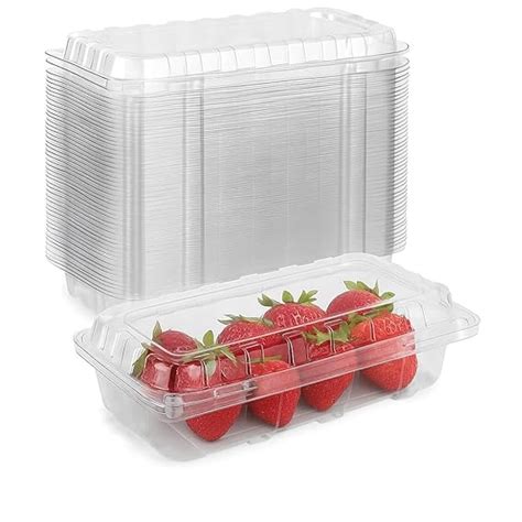 KDC 500g Transparent Plastic Fruit & Vegetable Punnet Box | 4 Lock with ...