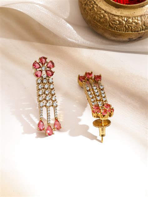 Graceful Gold Pink Zirconia Jewellery Set – Rubans